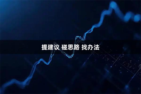 提建议 碰思路 找办法